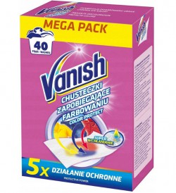 Chusteczki wyłapujące barwnik Vanish 40 prań x2