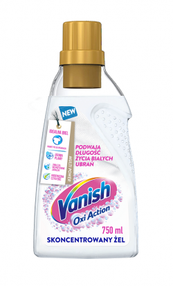 Vanish Oxi Action Odplamiacz do tkanin w żelu Pink 750ml x1, White 750 ml x1