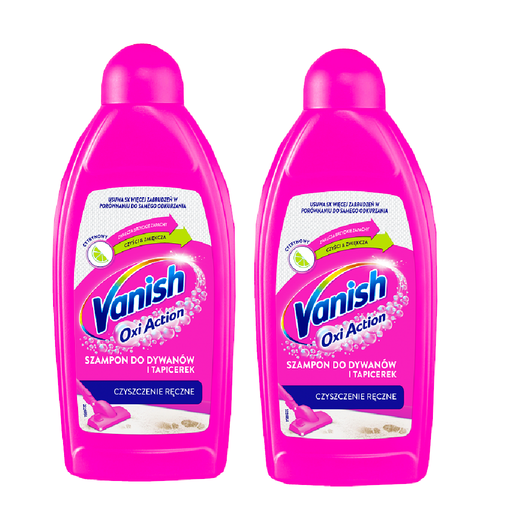 Vanish szampon do dywanów i tapicerek pranie ręczne cytrynowy 500 ml x2