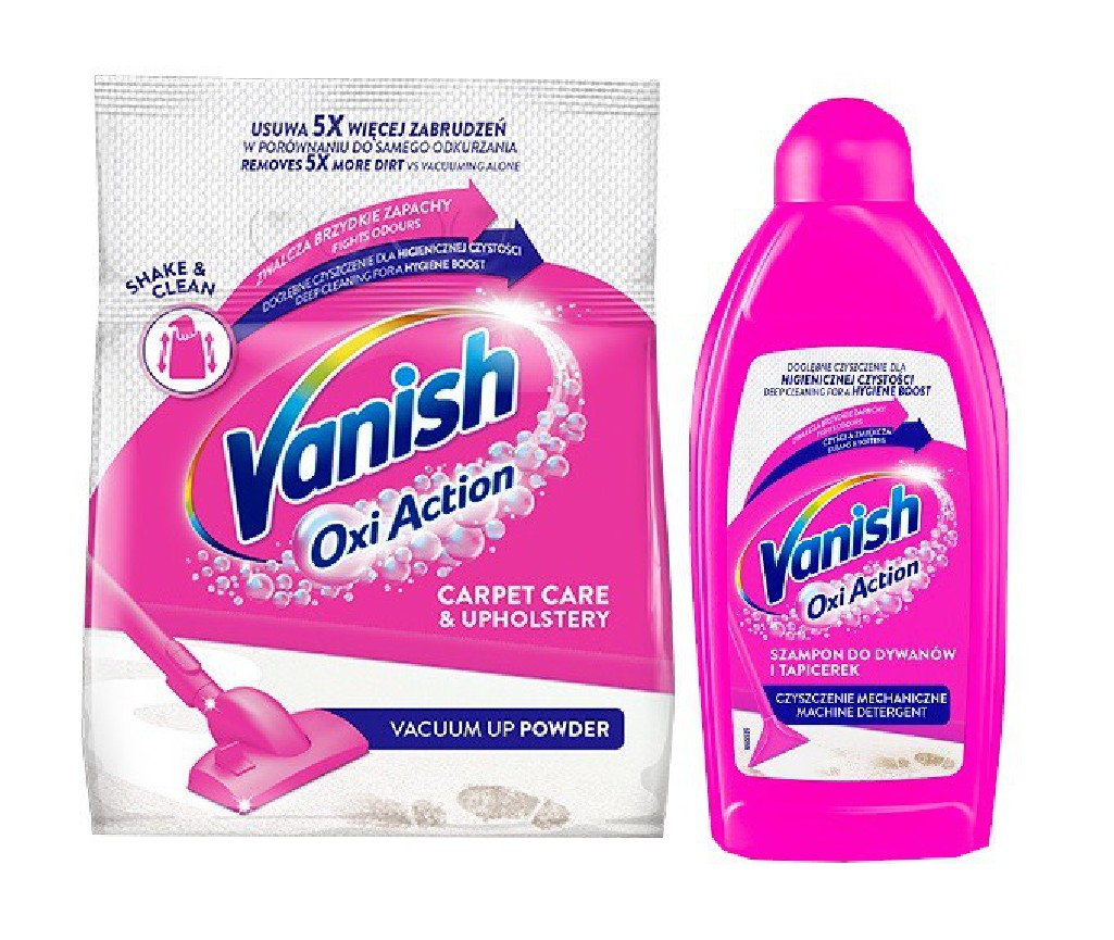 Vanish szampon pranie mechaniczne 500 ml + proszek 650 g do dywanów i tapicerek