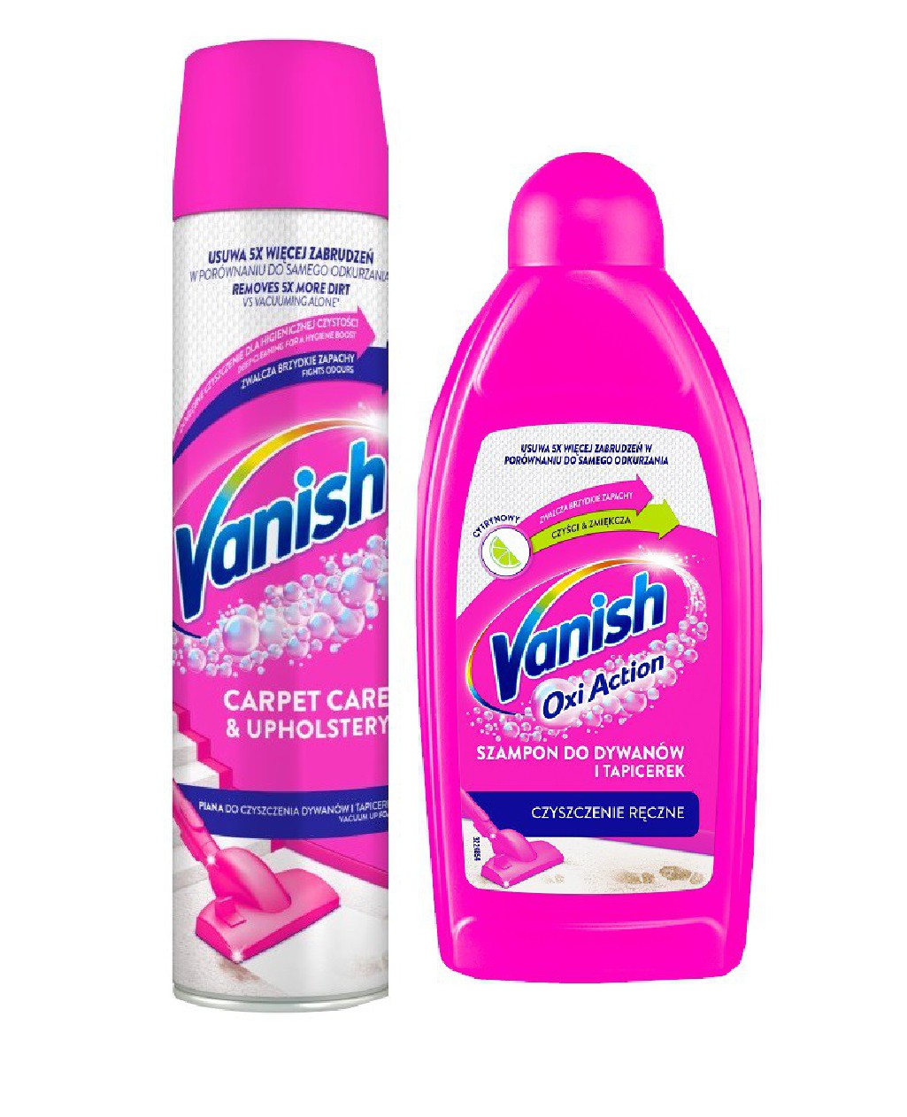 Vanish szampon pranie ręczne 500 ml + piana 600 ml do dywanów i tapicerek