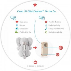 Cloud B Szumiący Słonik z pozytywką On The Go Elliot Elephant