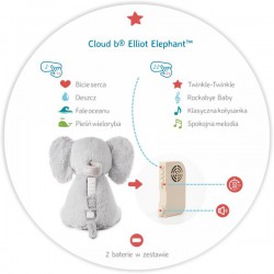 Cloud B szumiący Słoń z pozytywką Elliot Elephant