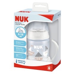 NUK First Choice Butelka niekapek z uchwytami i czujnikiem ciepła 150ml biała