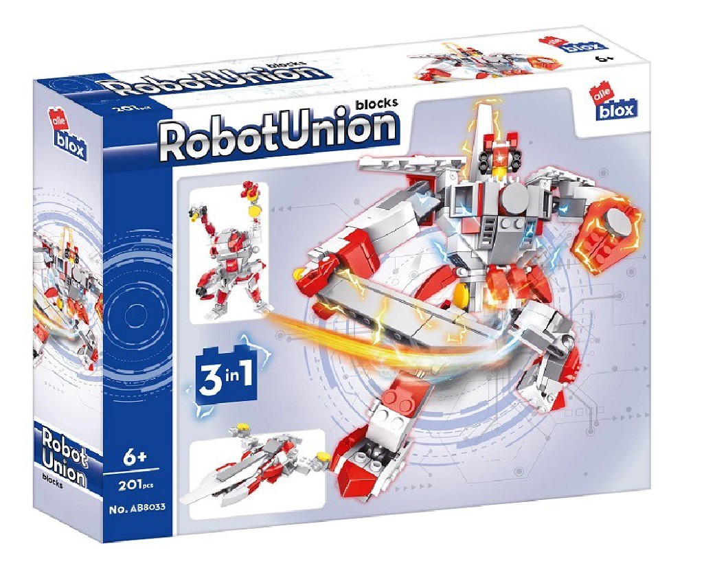 Alleblox klocki konstrukcyjne RobotUnion Superrobot czerwony 3w1