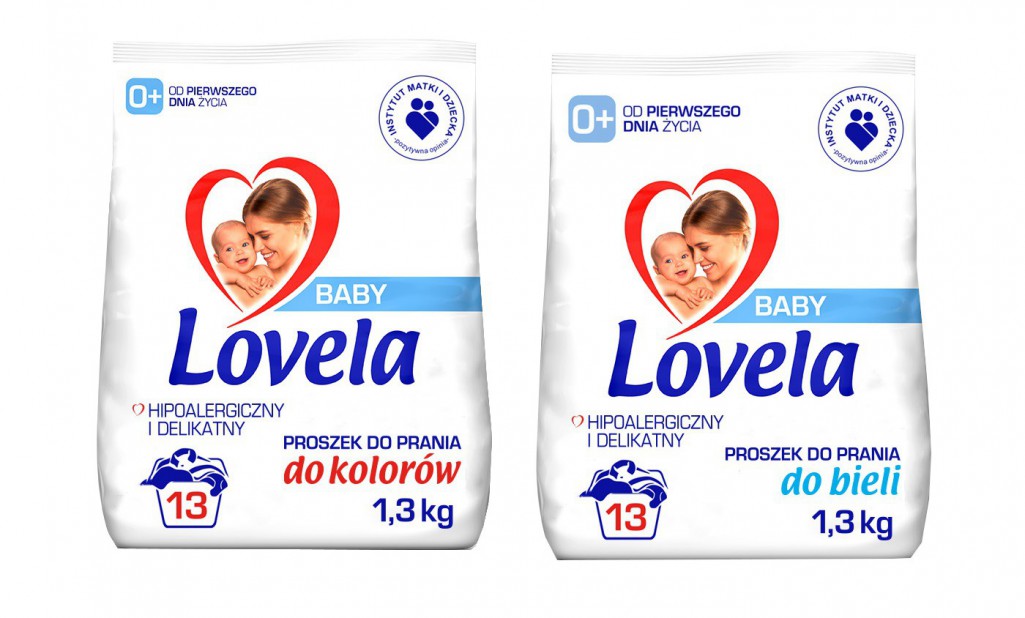 Lovela Baby Proszek do prania kolorowych tkanin 1,3 kg x1, białych tkanin 1,3 kg x1