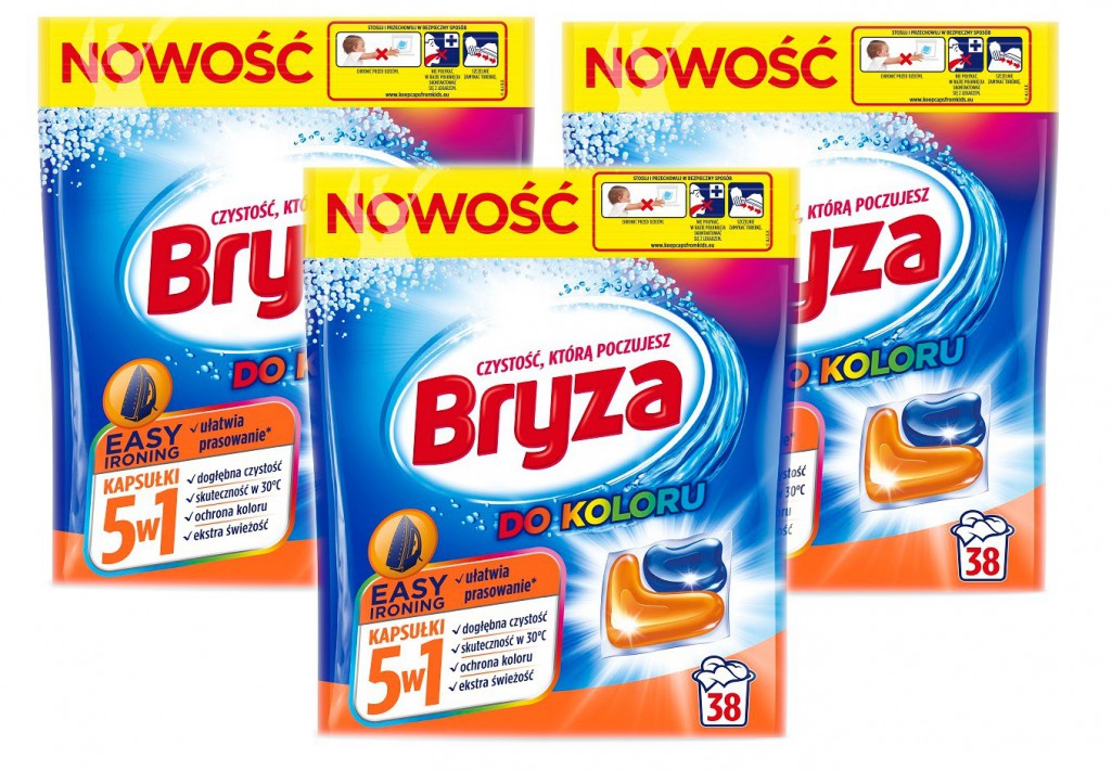 Bryza 5w1 Easy Ironing kapsułki do prania tkanin kolorowych 38 szt. x3