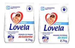 Lovela Baby Proszek do prania kolorowych tkanin 2,7 kg x1, białych tkanin 2,7 kg x1
