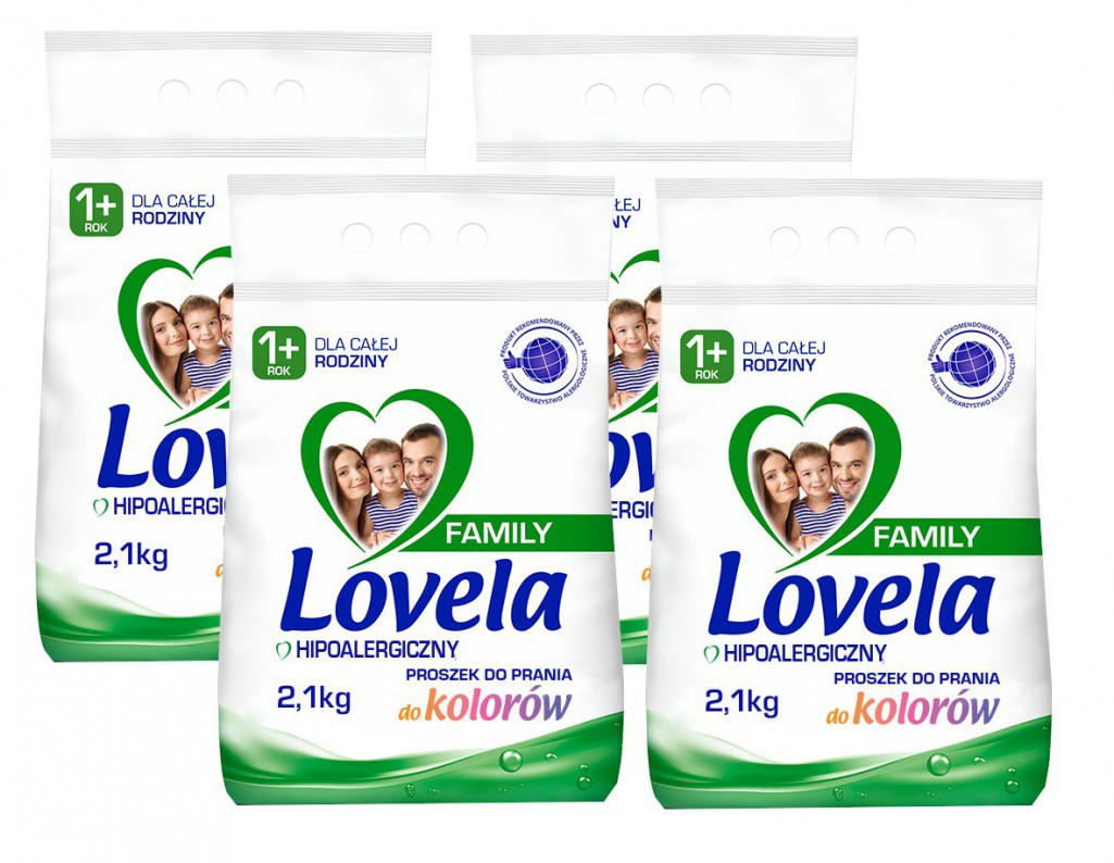 Lovela Family Proszek do prania kolorowych tkanin 2,1 kg x4