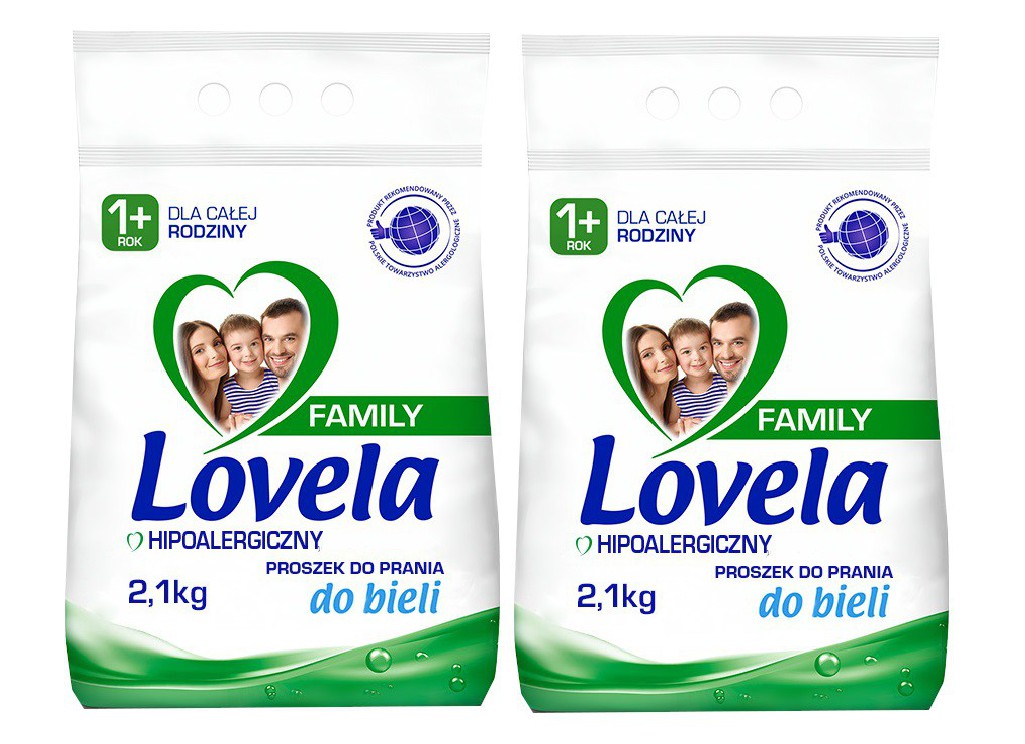 Lovela Family Proszek do prania białych tkanin 2,1 kg x2