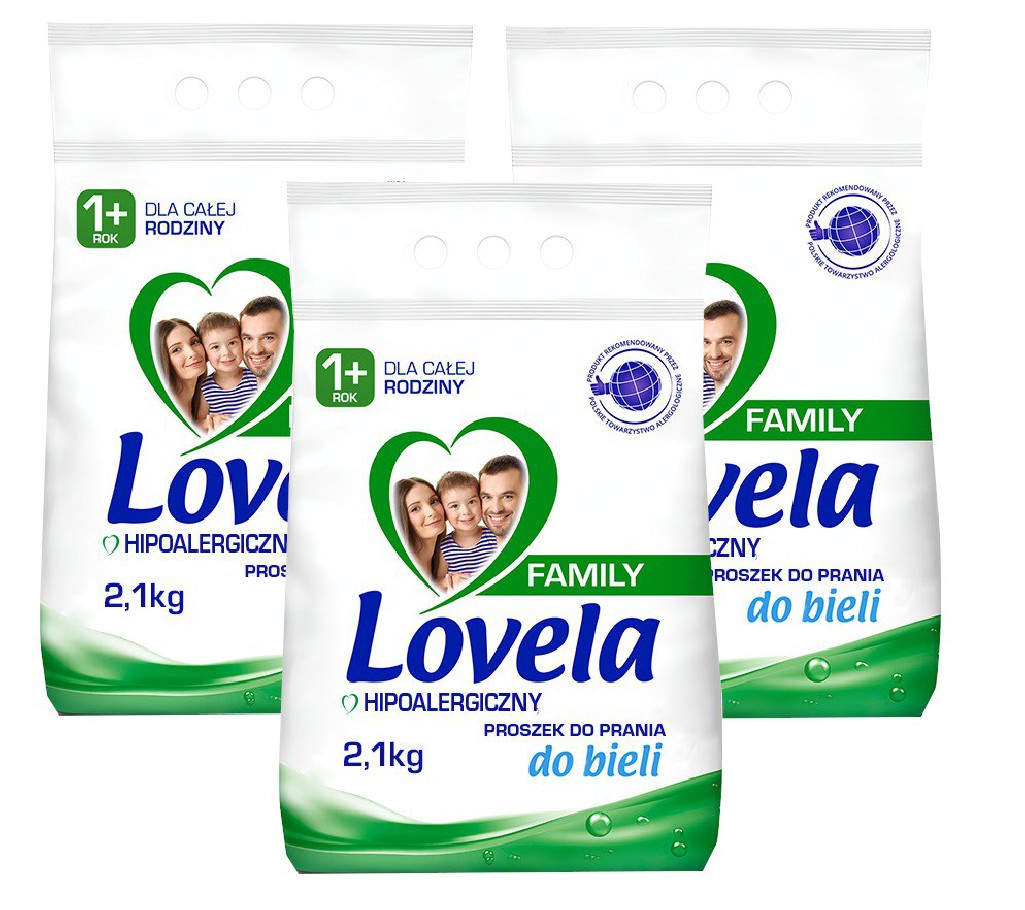 Lovela Family Proszek do prania białych tkanin 2,1 kg x3