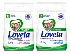 Lovela Family Proszek do prania kolorowych tkanin 2,1 kg x1, białych tkanin 2,1 kg x1