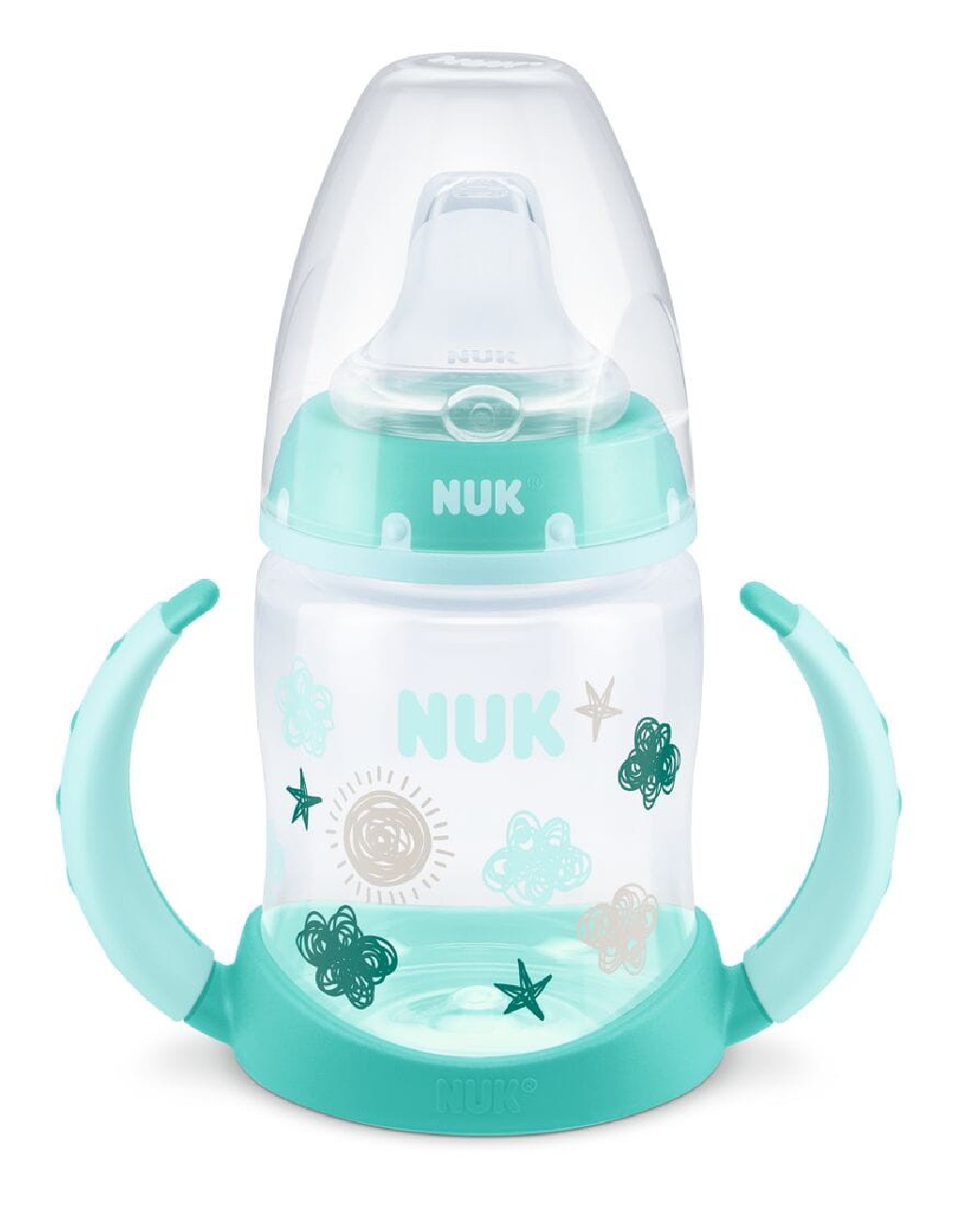 NUK FC+ PP butelka kubek z uchwytami 150ml chmurki