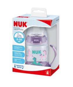 NUK FC+ PP butelka kubek z uchwytami 150ml fioletowe jednorożce