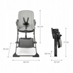Krzesełko do karmienia Kinderkraft Foldee Grey