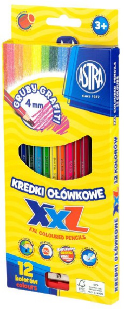 Astra Kredki ołówkowe hexagonalne 12 kolorów