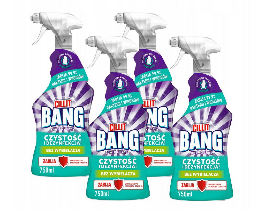 Cillit Bang Spray Czystość i dezynfekcja 750 ml x4