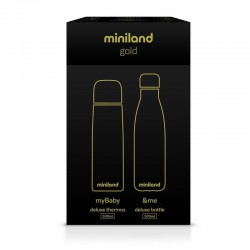 Miniland Termos dla dziecka + butelka dla rodzica Deluxe 500ml - złote