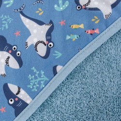 Ceba Baby Ręcznik dla niemowlaka Printed Line Shark 100x100