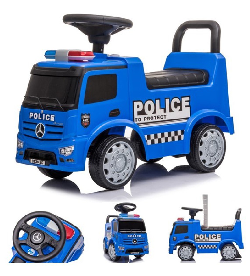 Sun Baby Pojazd jeździk Mercedes Antos Policja dźwięki niebieski