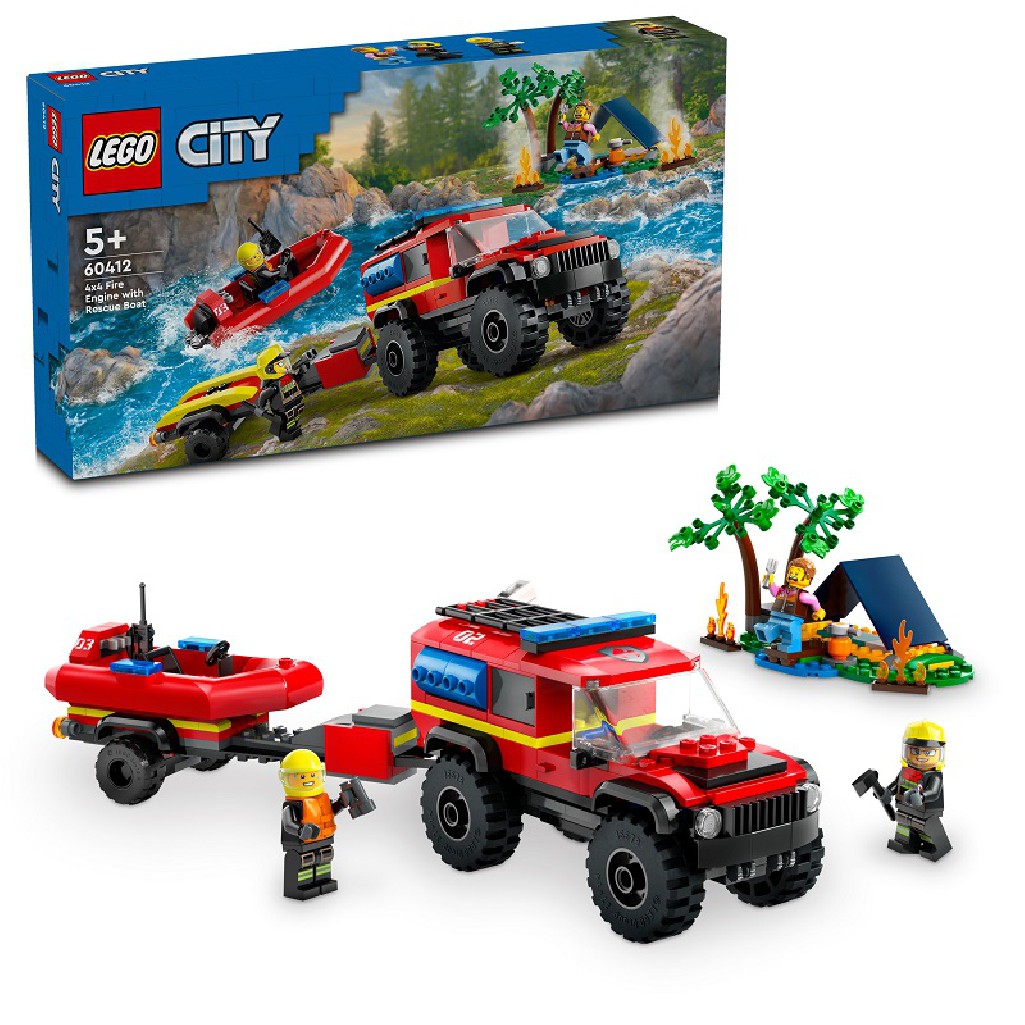 Lego City Terenowy wóz strażacki z łodzią ratunkową 60412