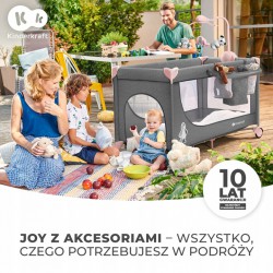 Kinderkraft Joy Łóżeczko turystyczne z akcesoriami niebieskie