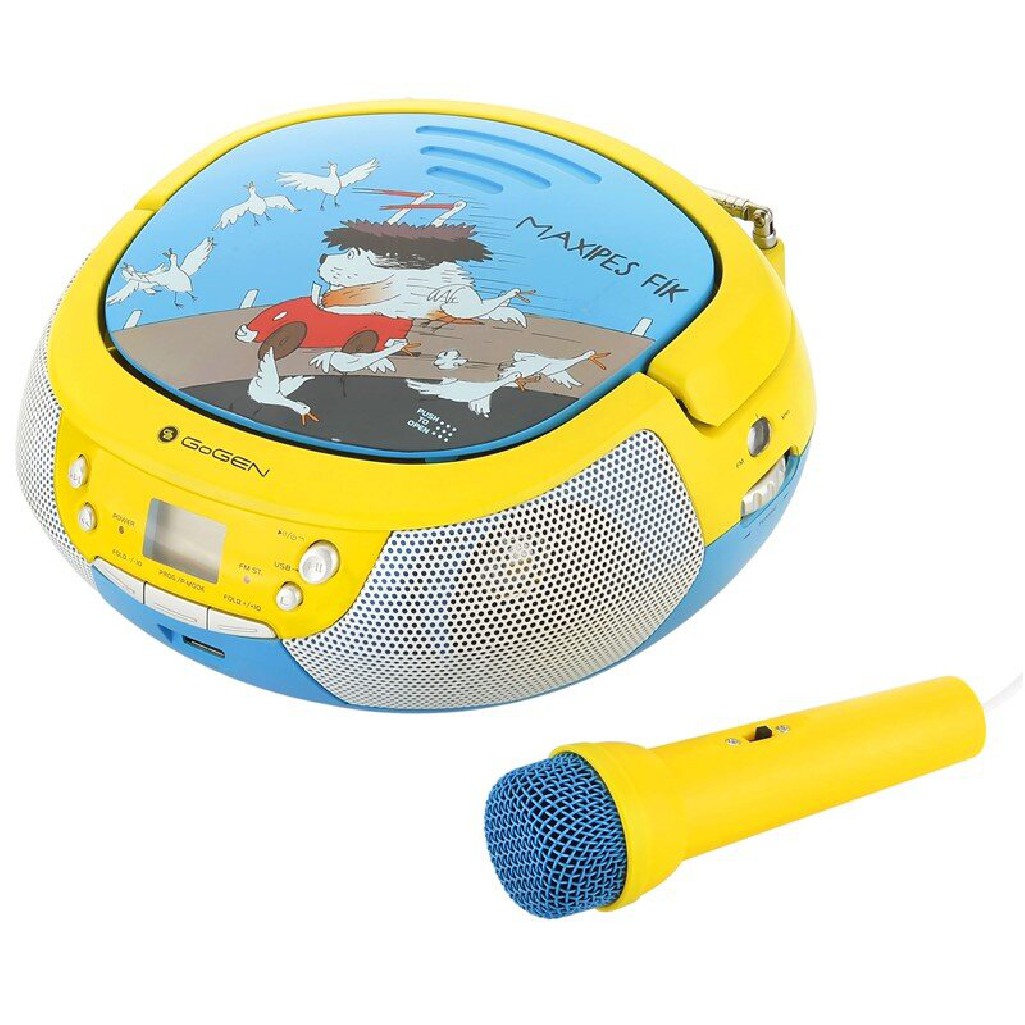 GoGEN Boombox dla dzieci  MAXIPREHRAVACB karaoke z CD / MP3 / USB, niebieski/żółty