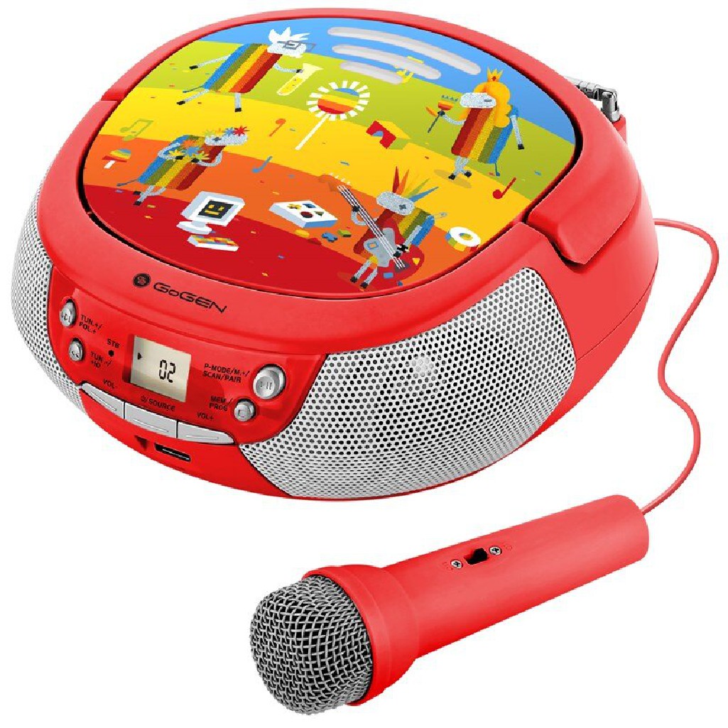 GoGEN Boombox karaoke dla dzieci DECKOPREHRAVACB czerwony