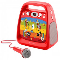 GoGEN Głośnik karaoke z mikrofonem czerwony