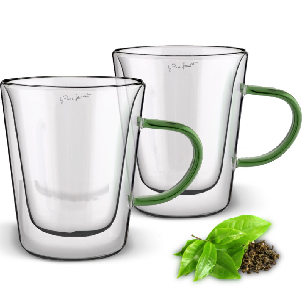 Szklanki Lamart LT9118 300 ml vaso color z zielonym uchwytem 2 sztuki
