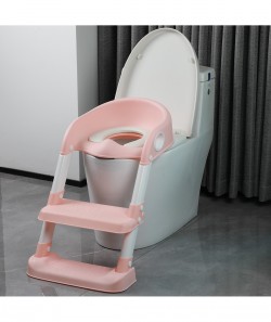 TrYco Trener toalety z różową drabinką nakładka