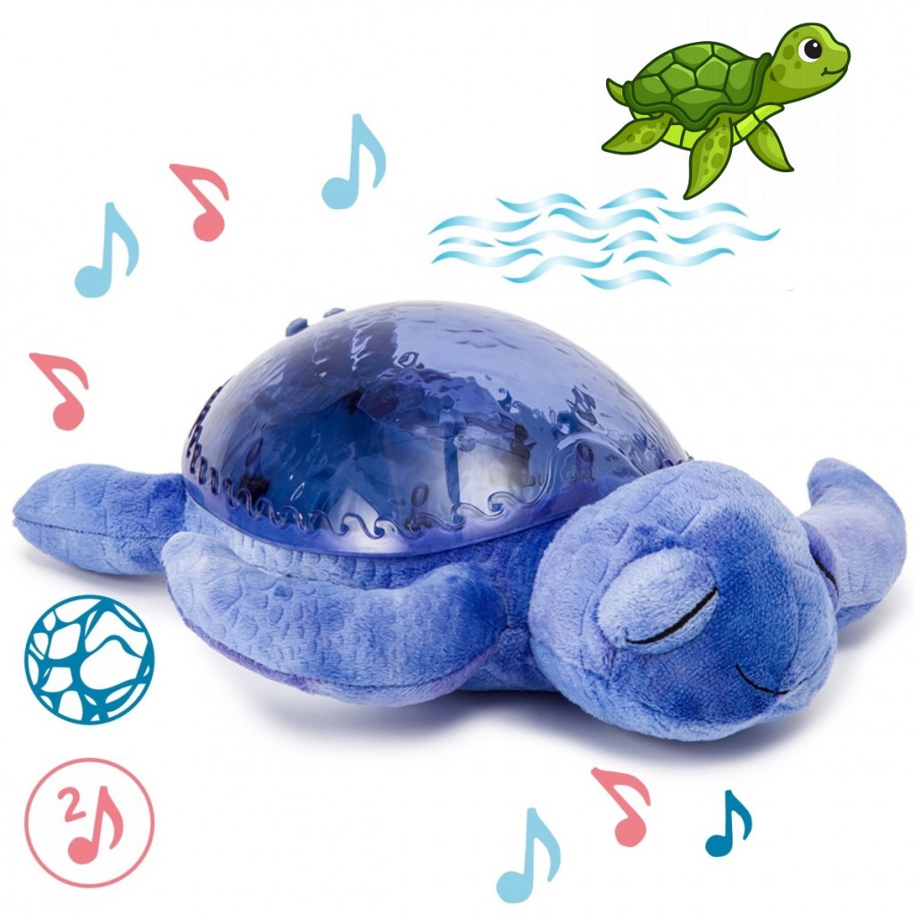 Cloud b Tranquil Turtle  Aqua - Żółw podwodny fioletowy - Lampka i pozytywka