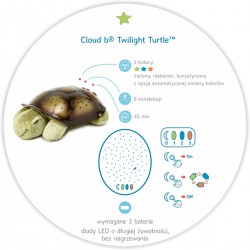 Cloud b Twilight Turtle Classic Mocha - Lampka nocna z projekcją świetlną - Żółw brązowy