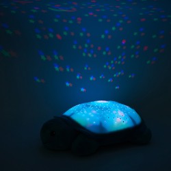 Cloud b  Twinkling Twilight Turtle  Aqua - Lampka nocna z projekcją świetlną - Żółw niebieski