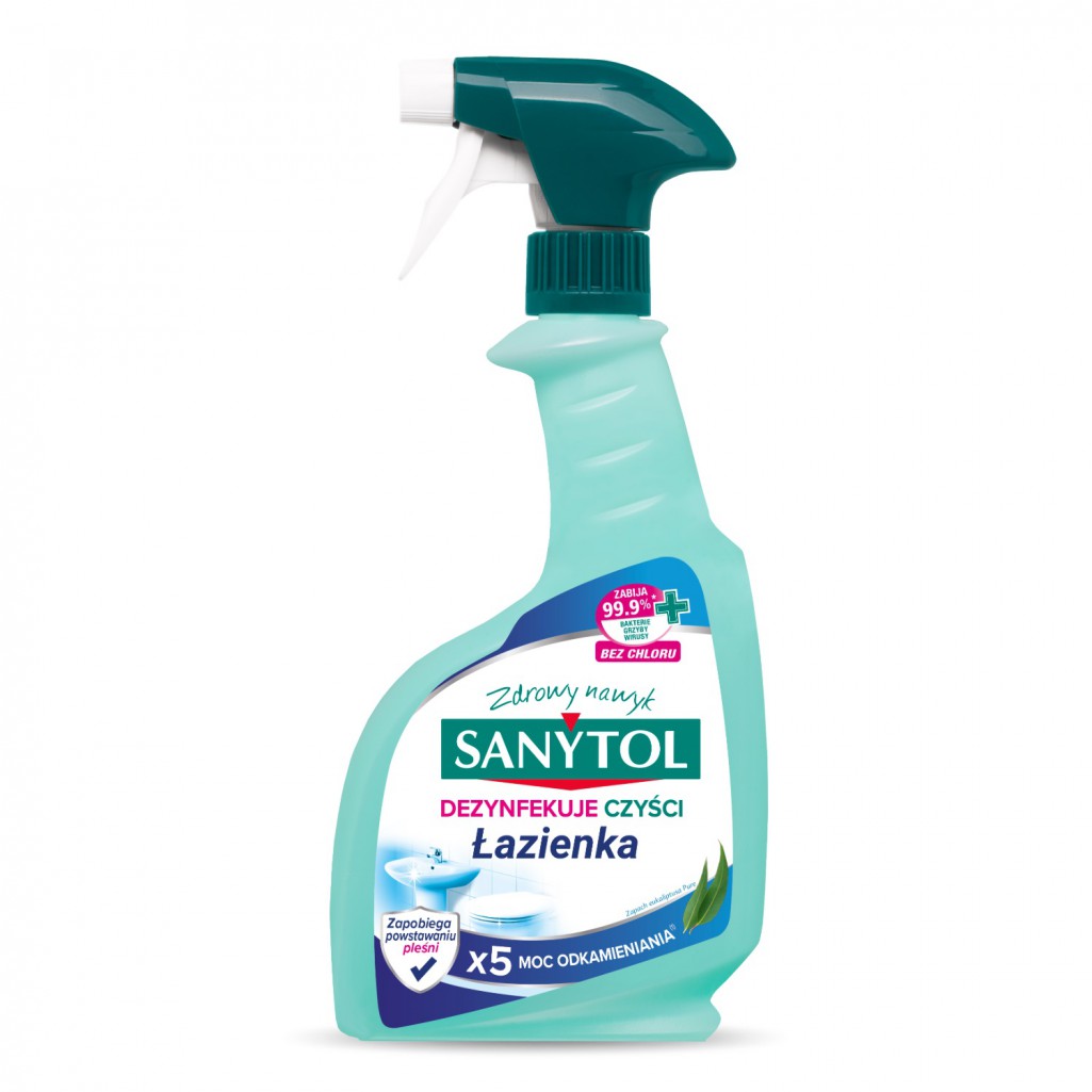 Spray do łazienki Sanytol 500 ml czyści, odkamienia, dezynfekuje