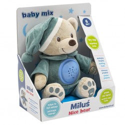 Baby Mix Miś niebieski  przytulanka z projektorem  