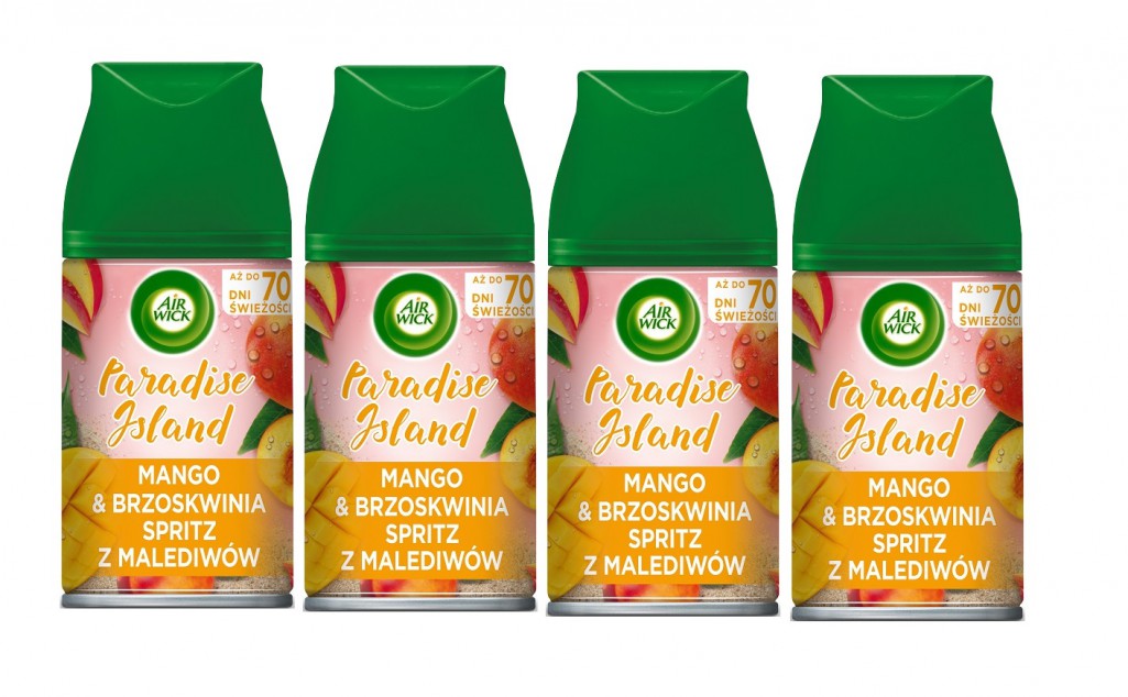 Wkład do odświeżacza Air Wick Freshmatic Paradise Island Mango i Brzoskwinia Spritz z Malediwów x4