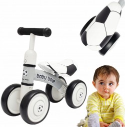 Baby Mix Baby Bike Jeździk czarno biały football