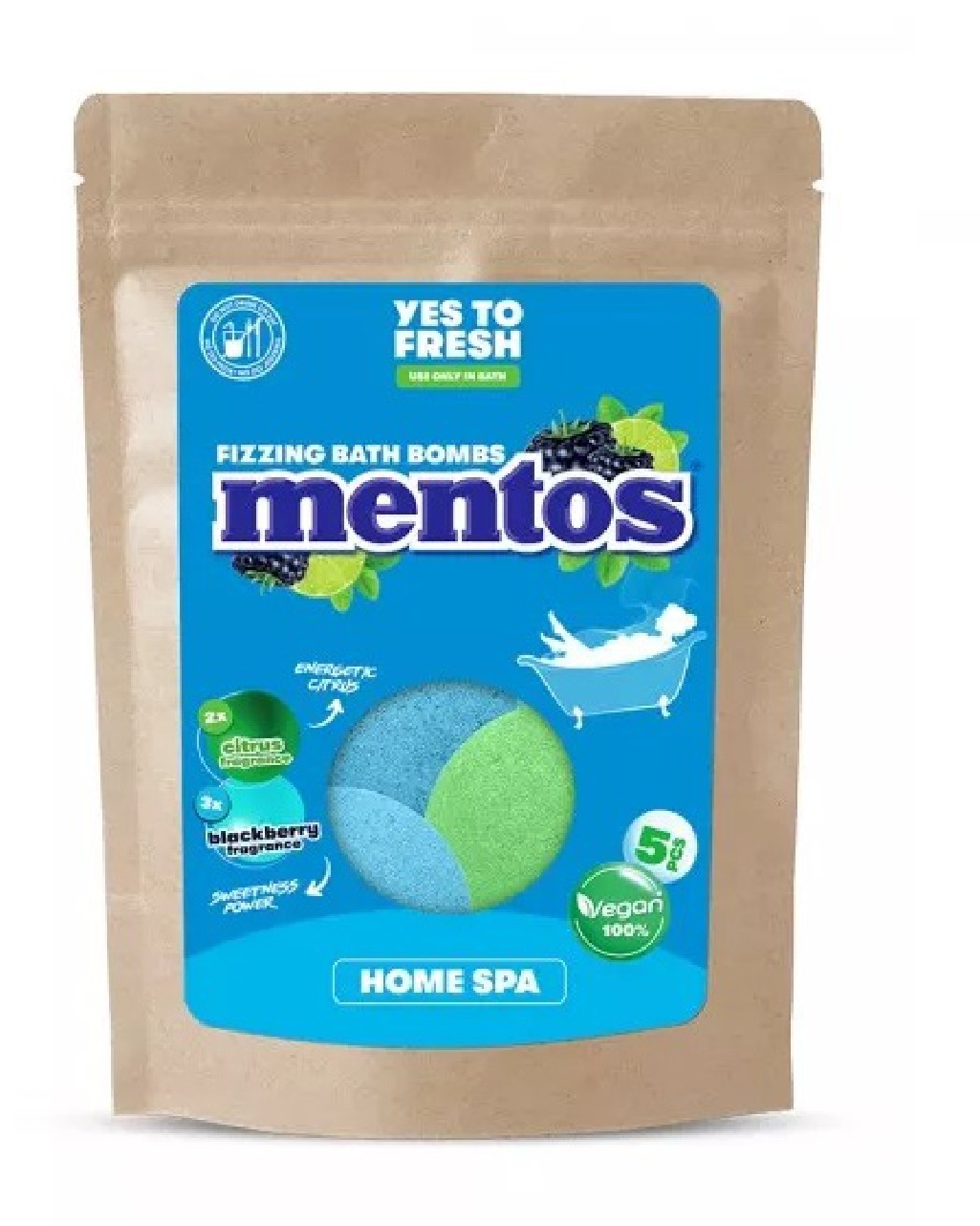 Kule musujące do kąpieli Mentos 5x50g