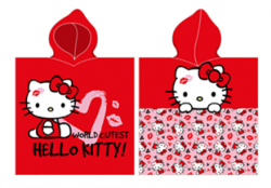 Carbotex Ponczo, ręcznik kąpielowy z kapturem Hello Kitty HK225014