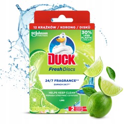 Żelowe krązki do toalety zapas Duck Fresh Disc o zapachu limonkowym (12 krążków)