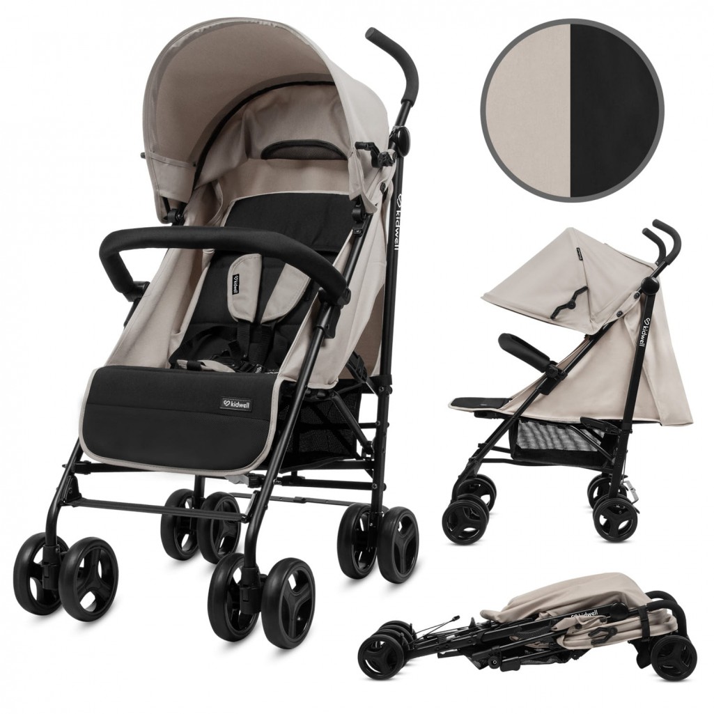 Kidwell Wózek spacerowy parasolka QUGAR Black /beige