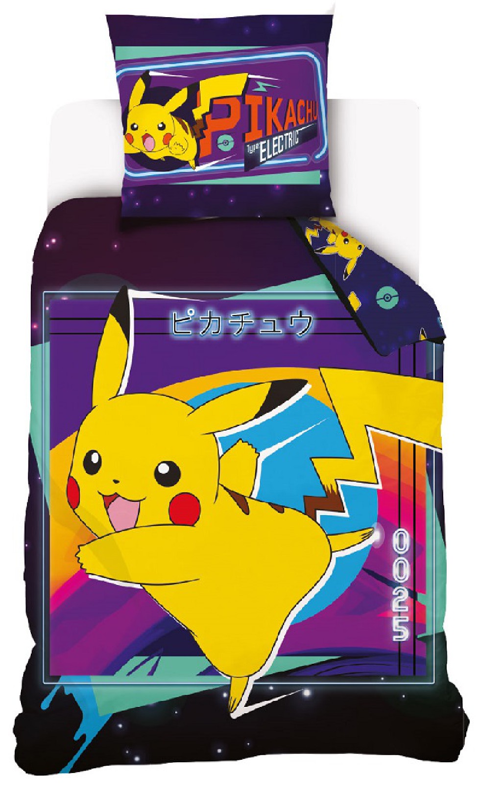 Carbotex Pościel bawełniana Pokemon Pikachu 160 x 200 cm komplet pościeli POK1230619